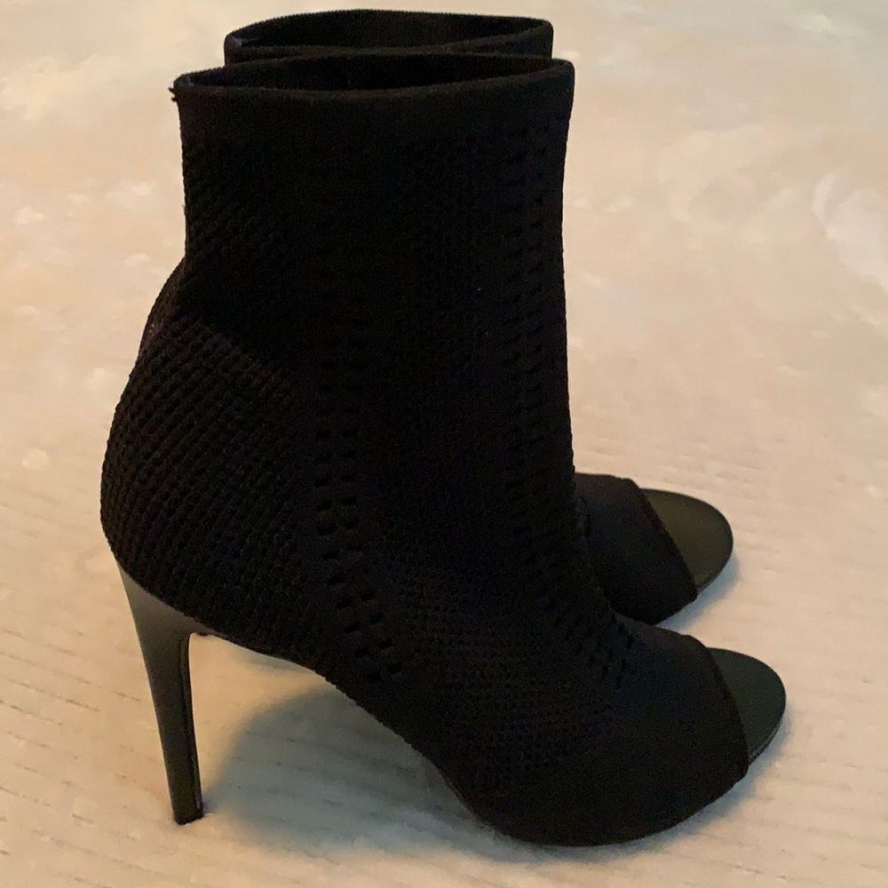 Beston Women's Knitted Peep Toe Stiletto Sock Bootie Ankle Heels Size 9